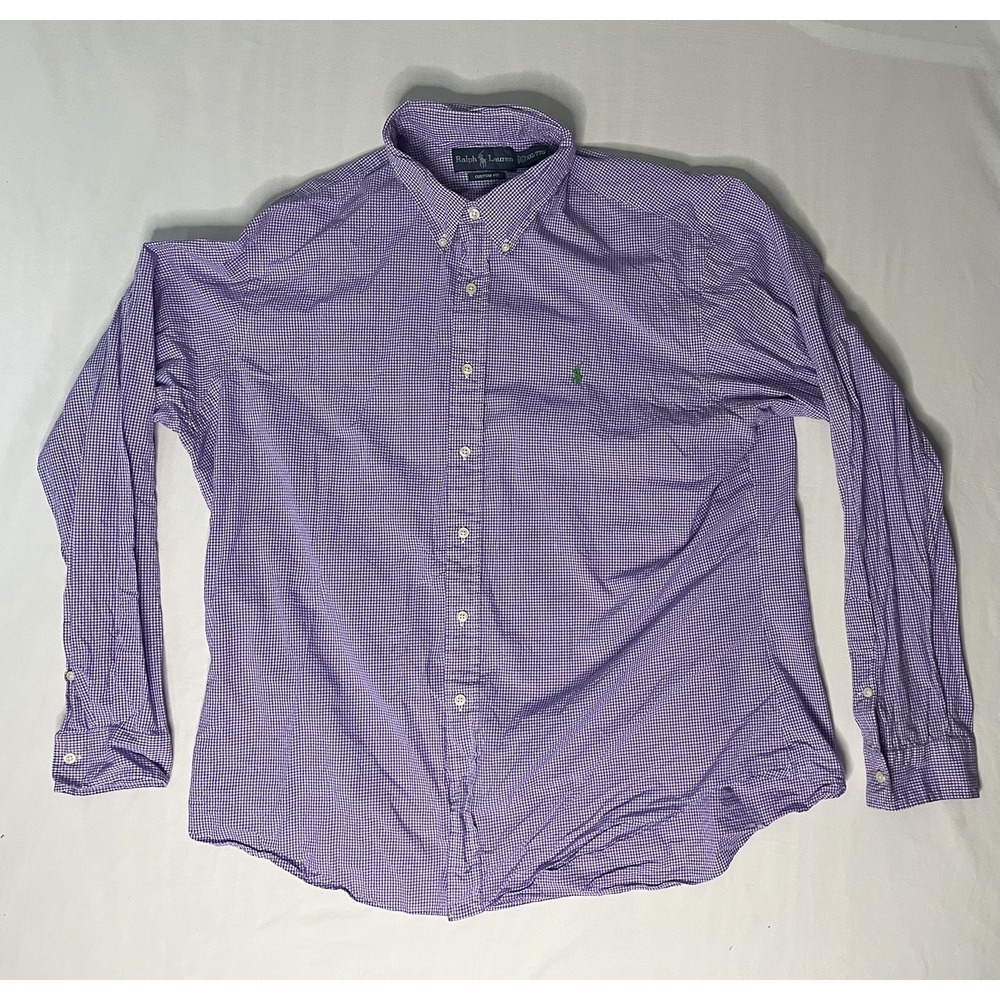 Polo Ralph Lauren Oxford Dress Shirt Men's Size 2XL Checks Long Sleeve Button Up